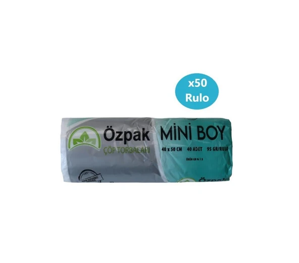 Özpak Mini Boy Çöp Torbası 40x50 cm Beyaz 50 Rulo 2000 Adet ürün görseli 1