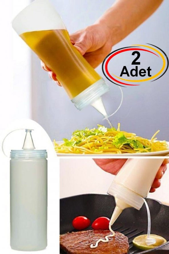 2 Adet Sızdırmaz Kapaklı Plastik Yağ Şişesi Yağdanlık Sos Şişesi Yağ Şişesi 700 ml ürün görseli 1