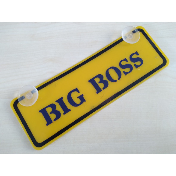 DEKOR SARI PLAKA - BIG BOSS (22x7.5cm) vantuzlu Pleksi (Dekor Levha) DEKOR PLAKA ürün görseli 1