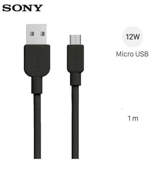 Sony CP-AB100 100cm Micro Usb 2.4A Hızlı Şarj ve Data Kablosu Siyah ürün görseli 1