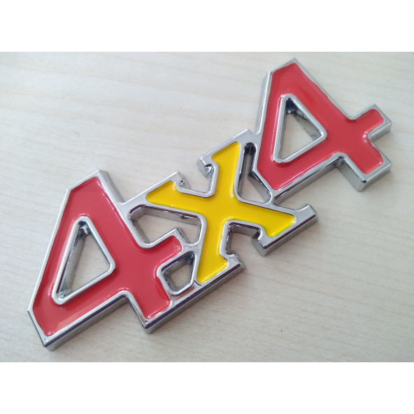 4x4 LOGOSU Kırmızı-Sarı 12cm (4x4 ARMASI) 4x4 YAZISI - 4x4 LOGO ürün görseli 1
