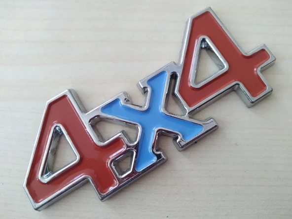 4x4 LOGOSU Kırmızı-Mavi 12cm (4x4 ARMASI) 4x4 YAZISI - 4x4 LOGO ürün görseli 1