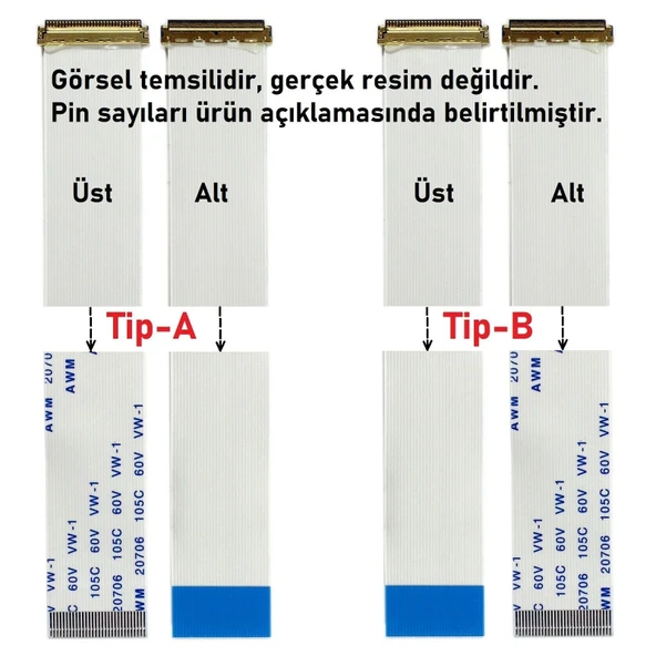 30 Pin eDP A Tipi 30A FFC FPC Fleks Kablo ürün görseli 1