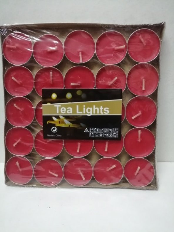 Mum Tea lights  50ad  kırmızı ürün görseli 1