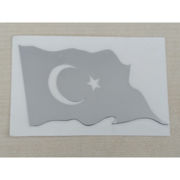 TÜRK BAYRAĞI STİCKER 6x4cm METALİK AY YILDIZ STİCKER, TÜRK BAYRAĞI ETİKETİ, TÜRK BAYRAĞI ÇIKARTMASI ürün görseli 1