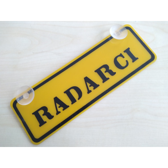 SARI DEKOR PLAKA - RADARCI (22x7,5cm) vantuzlu Pleksi (Dekor Levha) SARI PLAKA ürün görseli 1