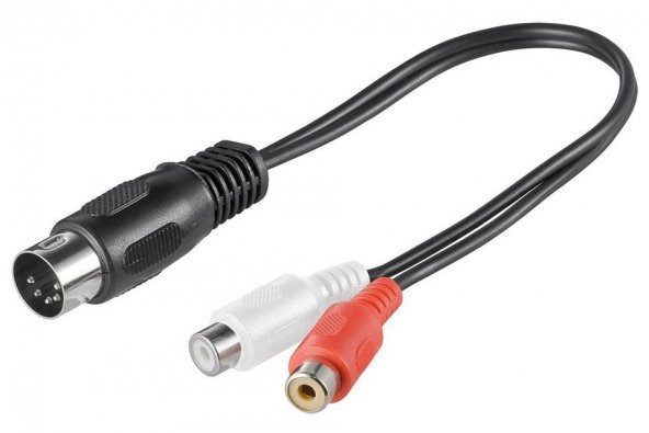 5 Pin Din to 2 Rca Dişi Kablo 20 cm ürün görseli 1