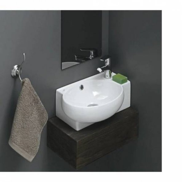 Turkuaz Seramik Cerastyle 001300U 28 cm Mini Köşe Lavabo ürün görseli 1