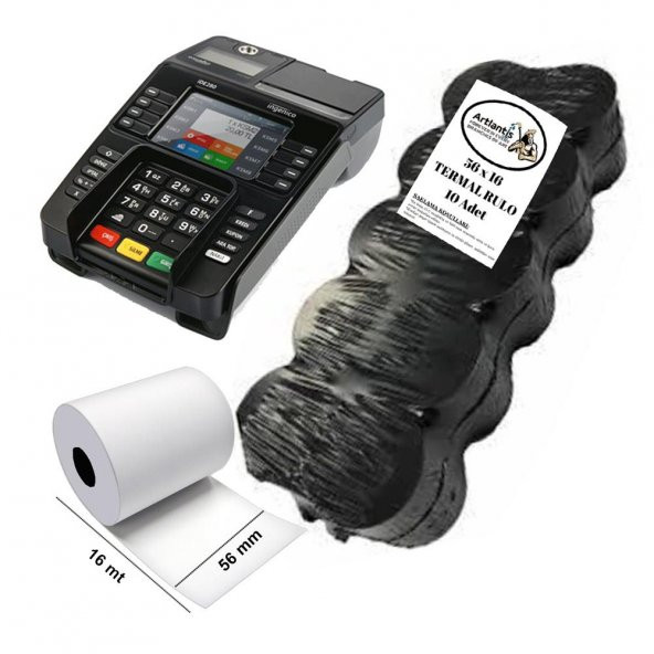 Termal Pos Kağıdı Yazarkasa Rulosu 56x16 10 Adet 1 Paket Artlantis Pos Kağıdı Yazar Kasa Rulosu 56*16 1 Paket ürün görseli 1