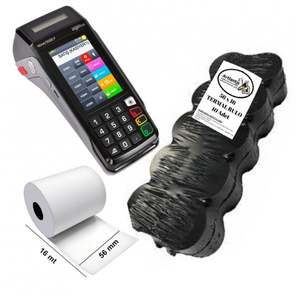 Termal Pos Kağıdı Yazarkasa Rulosu 56x16 10 Adet 1 Paket Artlantis Pos Kağıdı Yazar Kasa Rulosu 56*16 1 Paket ürün görseli 1