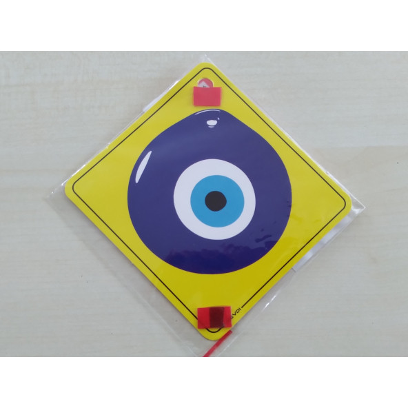 CAM İÇİ SARI DEKOR PLAKA KARE NAZAR BONCUĞU (11x11cm) YAPIŞTIRMALI (Dekor Levha) SARI PLAKA ürün görseli 1
