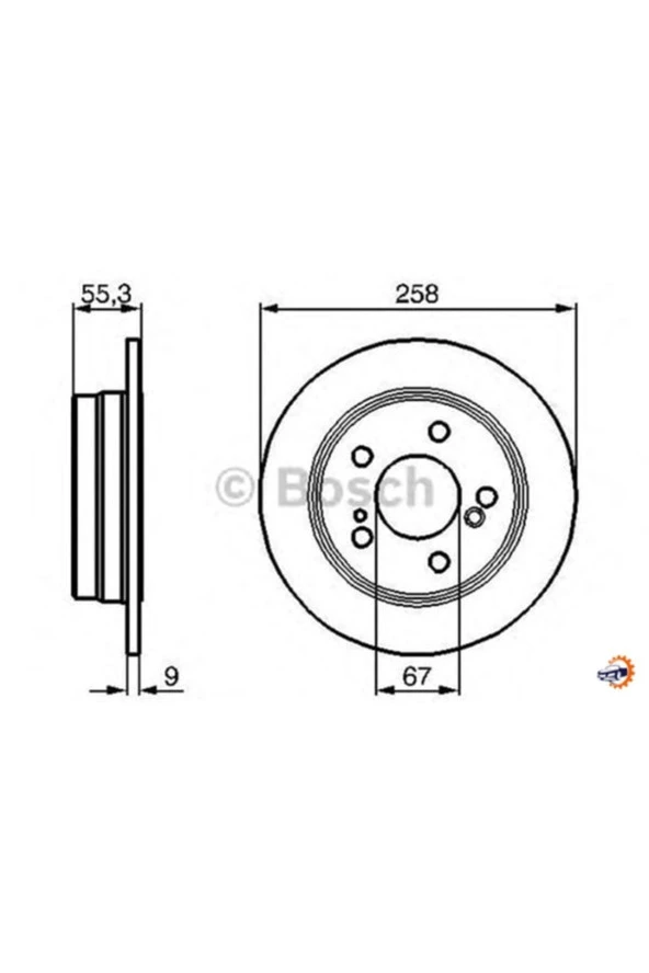 Fren Diski. Arka. 258 - 8.9-7.2 Mm . Kaplamalı 0986478188 ürün görseli 1