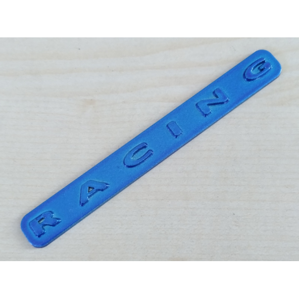 RACİNG LOGOSU 10,5x1,5cm KABARTMA SPORT ARMA MAVİ (RACİNG ARMASI) RACİNG YAZISI - RACİNG LOGO ürün görseli 1