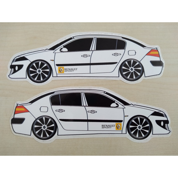 MEGANE sticker 16x5cm 2Lİ TAKIM (MEGANE 2 SEDAN) MEGANE logo - MEGANE arması - MEGANE ETİKETİ ürün görseli 1