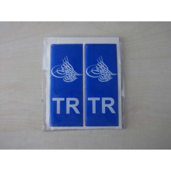 TR PLAKA STİCKER DAMLA 10x4cm (2 TANE FİYATI) OSMANLI TUĞRASI -TR STİCKER - PLAKA ARMASI ürün görseli 1