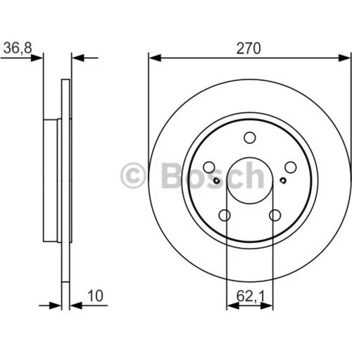 Bosch 0986479S64 Arka Fren Diski Toyota Auris ürün görseli 1