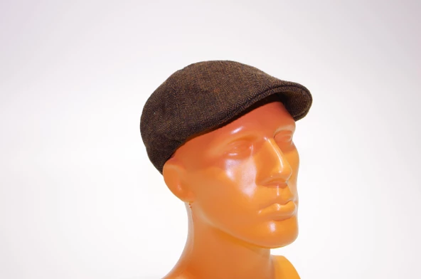 Erkek Şapka Driver Kasket Flat Cap Su Tutmaz Yünlü Tweed Plate Kahverengi Solognac ürün görseli 1