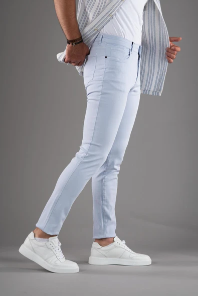 REGULAR FİT LİKRALI PAMUKLU ERKEK KOT PANTOLON ürün görseli 1