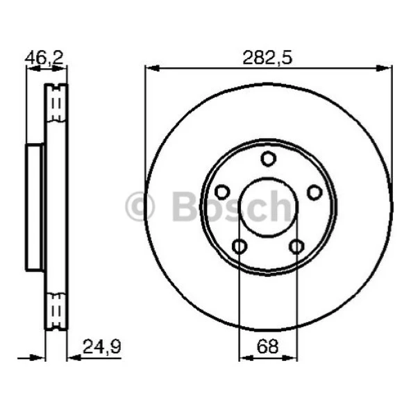 Bosch Fren Diski Ön 5D 282Mm Passat 96 00 ürün görseli 1
