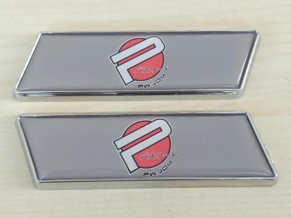PW ARMASI 10x3cm (2Lİ TAKIM) KÖŞELİ SPORT ARMA - PW LOGOSU, PW YAZISI - ÇAMURLUK ve BAGAJ ARMASI ürün görseli 1