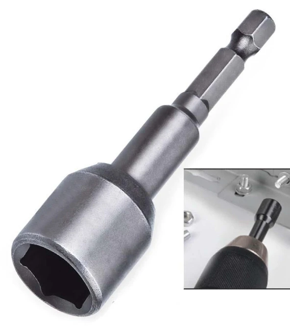 Manyetik Somun Sıkma Adaptörü Çatı Vidası Sıkma 8x45 mm ürün görseli 1