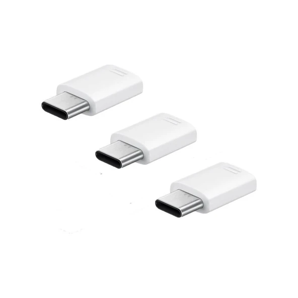 Samsung Micro USB to USB Type C Adaptörü Orjinal 3-Pack EE-GN930KWEGWW - Resim 2