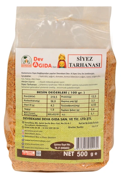 SİYEZ TARHANA ÇOCUK 500G ürün görseli 1