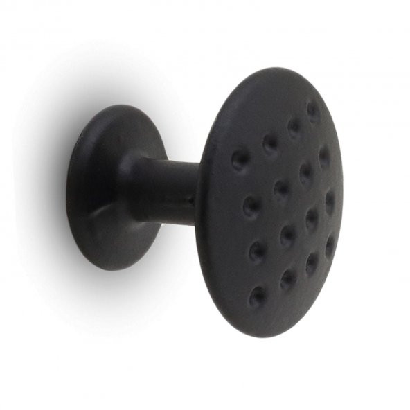 Noktalı Düğme Çekmece Dolap Kapak Kulpu Kulbu Mat Siyah Metal Daire Kulp ürün görseli 1