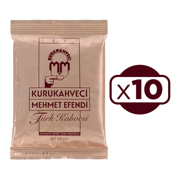 Kurukahveci Mehmet Efendi 100 gr 10lu Paket Türk Kahvesi ürün görseli 1