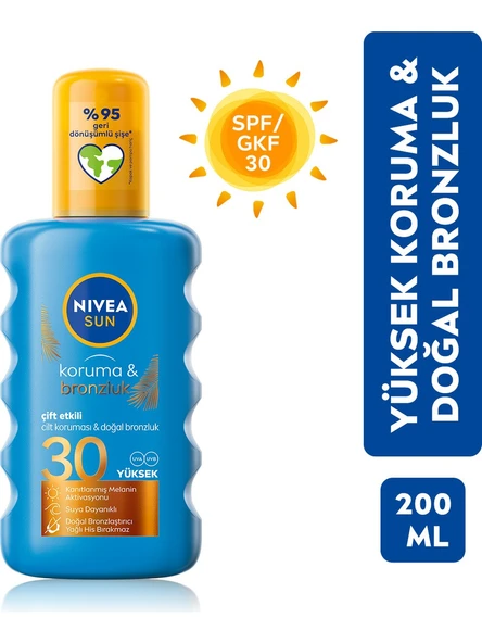 Nivea Sun Koruma ve Bronzluk 200 ml 30 Faktör Bronzlaştırıcı Yağ ürün görseli 1
