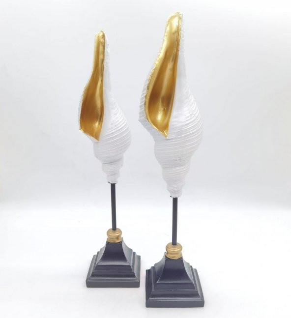 Crearthome Gold - Krem 2li Deniz Kabuğu Dekoratif Obje 45-43 Cm Kermanhome1 ürün görseli 1