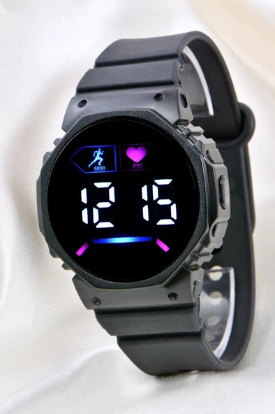 Pinkoli Siyah Silikon Kordonlu Led Watch Genç Kız Kadın Kol Saati ST-304141 ürün görseli 1