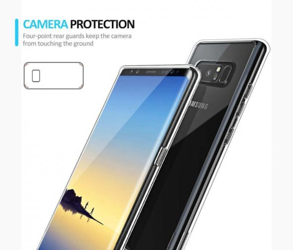 Samsung Galaxy Note 8 İnce Şeffaf Hayalet Silikon Kılıf ürün görseli 1