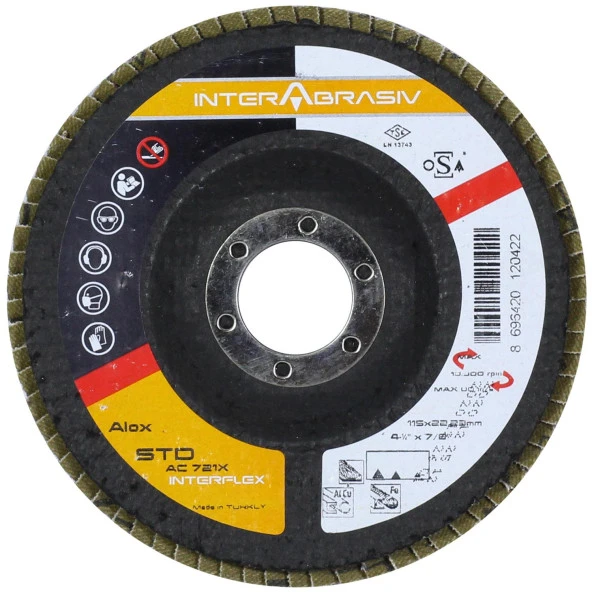 İNTERFLEX Ahşap FLAP DİSK Zımpara 40 Kum 115 mm - Resim 3