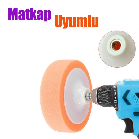 Pasta Cila Polisaj Süngeri Zımpara Tabanlı Turuncu 150 mm M14 Uyumlu ürün görseli 1