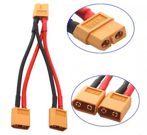 XT-60 1 Dişi - 2 Erkek Çoklayıcı Y Kablo ürün görseli 1