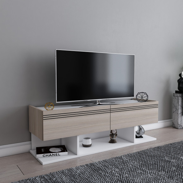 EVDEKİMODA KAŞE TV ÜNİTESİ (BEYAZ-CORDOBA) ürün görseli 1
