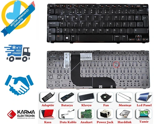 Dell Vostro 3360, V3360D Notebook Klavyesi / Siyah TR - Resim 3