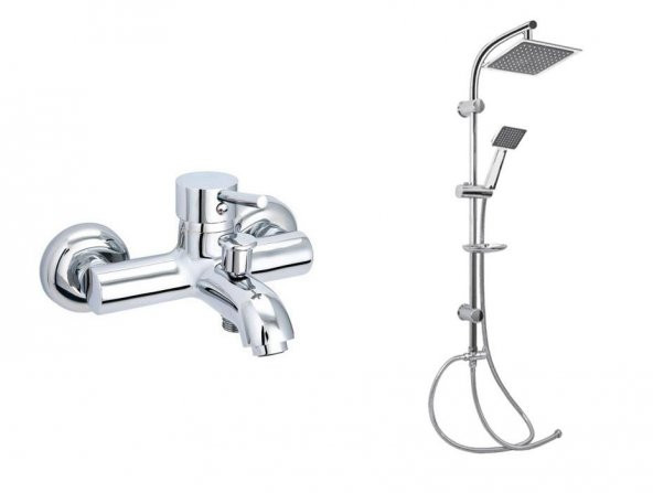 Gms Çağla Banyo Bataryası ve Karine Yağmurlama Tepe Duş Takım Seti ürün görseli 1