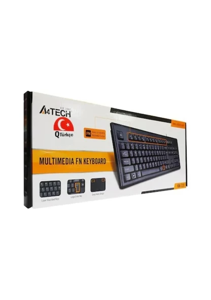 A4-Tech KM-720 F Klavye Siyah USB - Multimedya - Resim 2