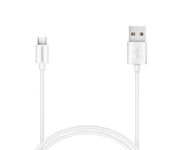 Concord C-821 2.1A 100cm (Type-c) Data ve Şarj Kablosu - Beyaz - Resim 2