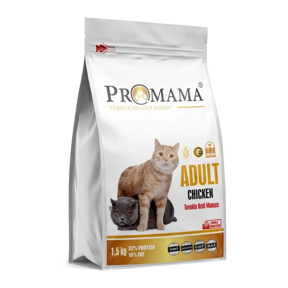 Promama Aç Bitir Tavuklu Yetişkin Kedi Maması 1.5 KG 452067 ürün görseli 1