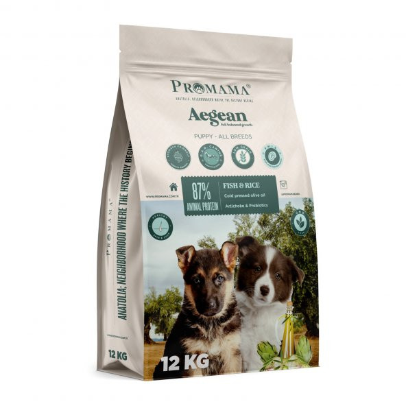 Promama Aegean Puppy Balıklı Yavru Köpek Maması 12 KG - 452227 ürün görseli 1