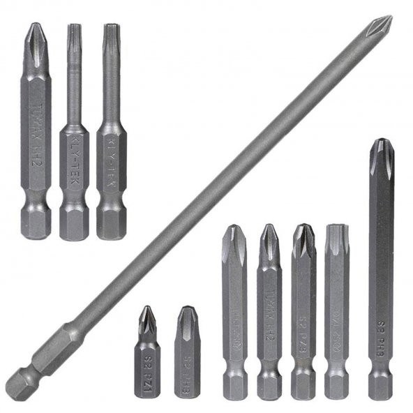 Klytek Matkap Bits Uç Vidalama Ucu Düz Yıldız Torx Uç (11 PARÇA) ürün görseli 1