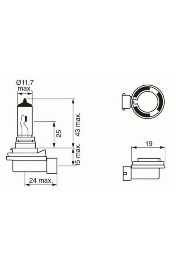 H8 Far Sis Ampülü 12v 35w Normal Işık 1987302805 ürün görseli 1