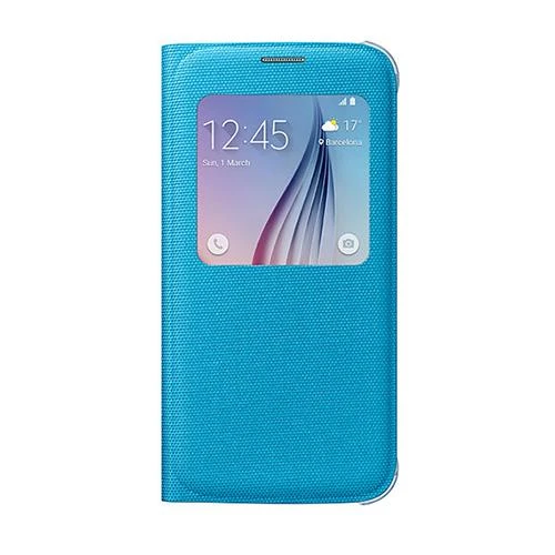 Samsung Galaxy S6 Orjinal S-View Cover (Tekstil) - Mavi EF-CG920BLEGWW ürün görseli 1