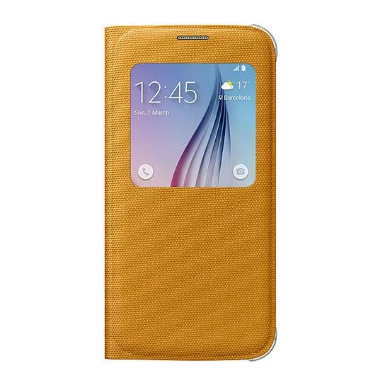 Samsung Galaxy S6 Orjinal S-View Cover (Tekstil) - Sarı EF-CG920BYEGWW ürün görseli 1
