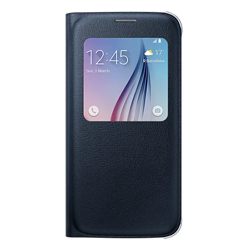 Samsung Galaxy S6 Orjinal S-View Cover (Deri Görünümlü) - Lacivert EF-CG920PBEGWW ürün görseli 1