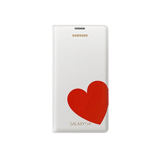 Samsung Galaxy S5 Moschino Flip Wallet Orjinal Kılıf Kırmızı Kalp EF-WG900RREGWW ürün görseli 1