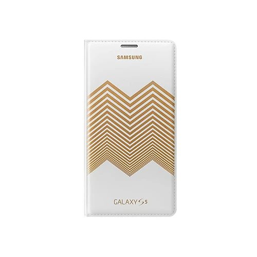 Samsung Galaxy S5 Nicholas Kırkwood Flip Wallet Orjinal Kılıf Altın Desenli EF-WG900RLEGWW ürün görseli 1